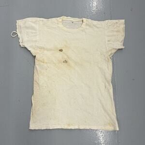 Vintage 60s White Distressed Cotton Blank T-Shirt